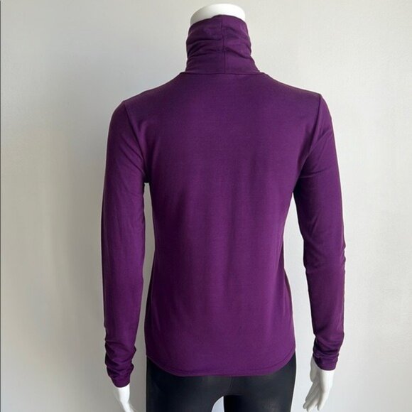 Eileen Fisher Fine Jersey Scrunch Neck Top - XXS - Picture 4 of 5